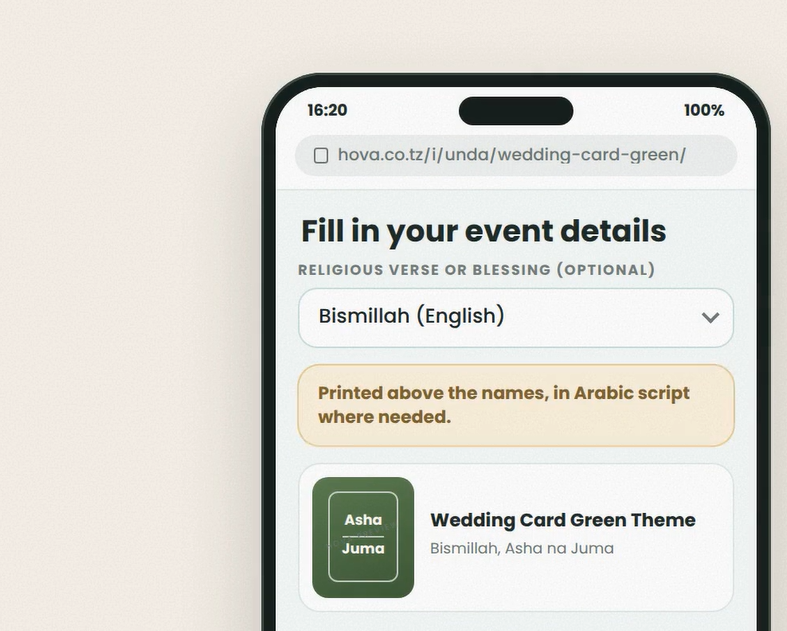 filling the card